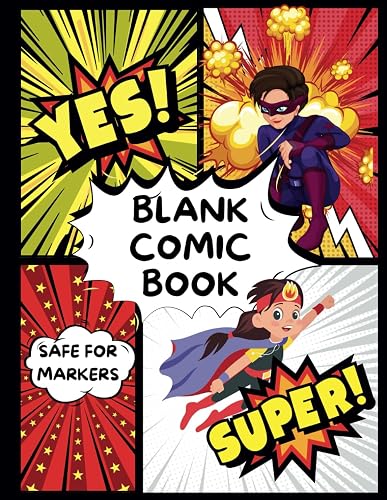 Creative Comics, Blank Comic Strips and Comic Creation Tips, Marker Friendly: Learn, Create, and Explore the Fun World of Illustrations, Easy Frames Progressing to More Complex