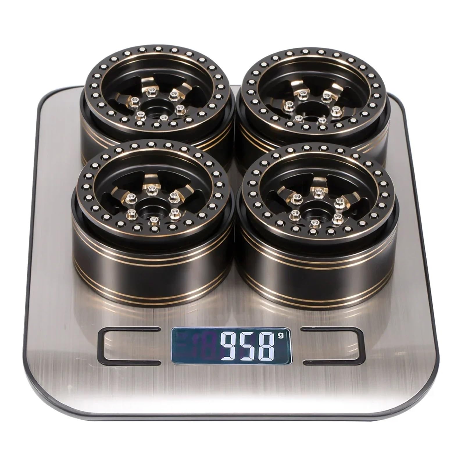 Per TRX4 Per Capra Per SCX10 D90 VS4-10 Gen8 CC01 1/10 1/8 RC Parti Automobili Ottone Pesante 1.9 ''Ruote Cerchio Per Scala Beadlock Hardware Ricambi Modellini RC