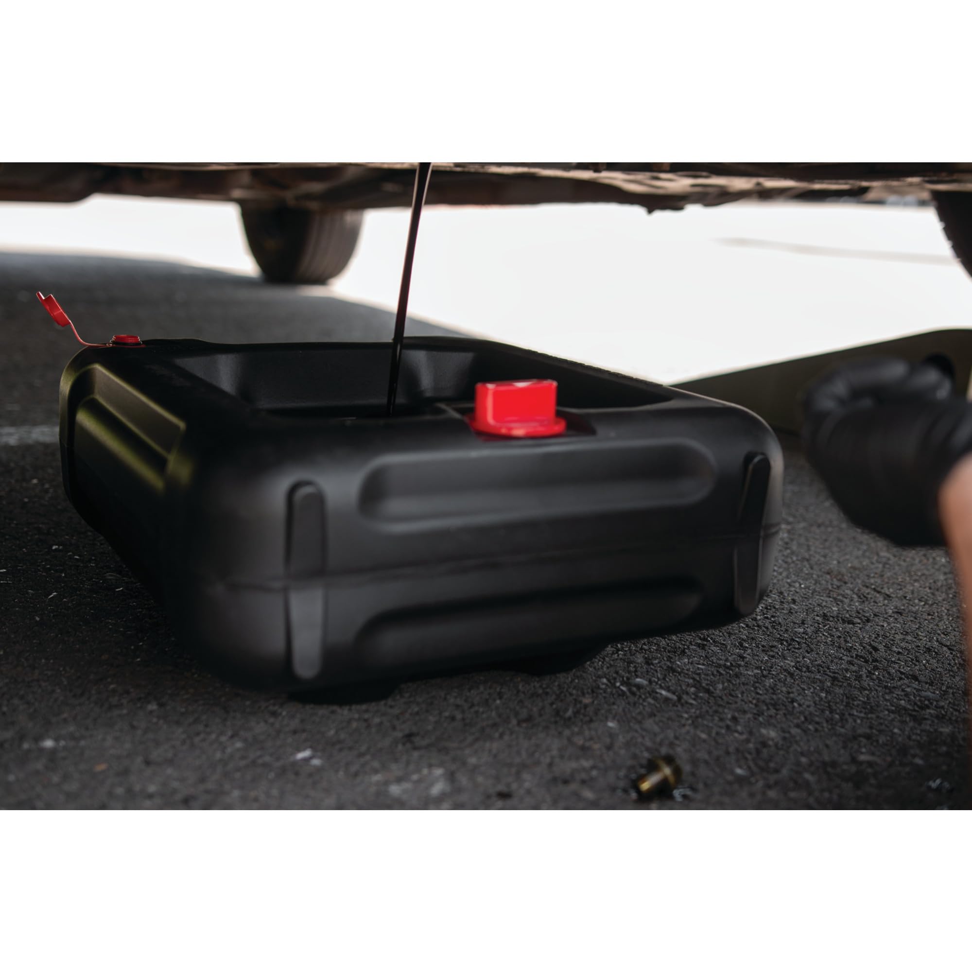 PERFORMANCE TOOL W4077 Récipient de vidange d'huile de 16 litres, puits de vidange Profonde, poignées intégrées, Joints d'étanchéité en Caoutchouc, Noir