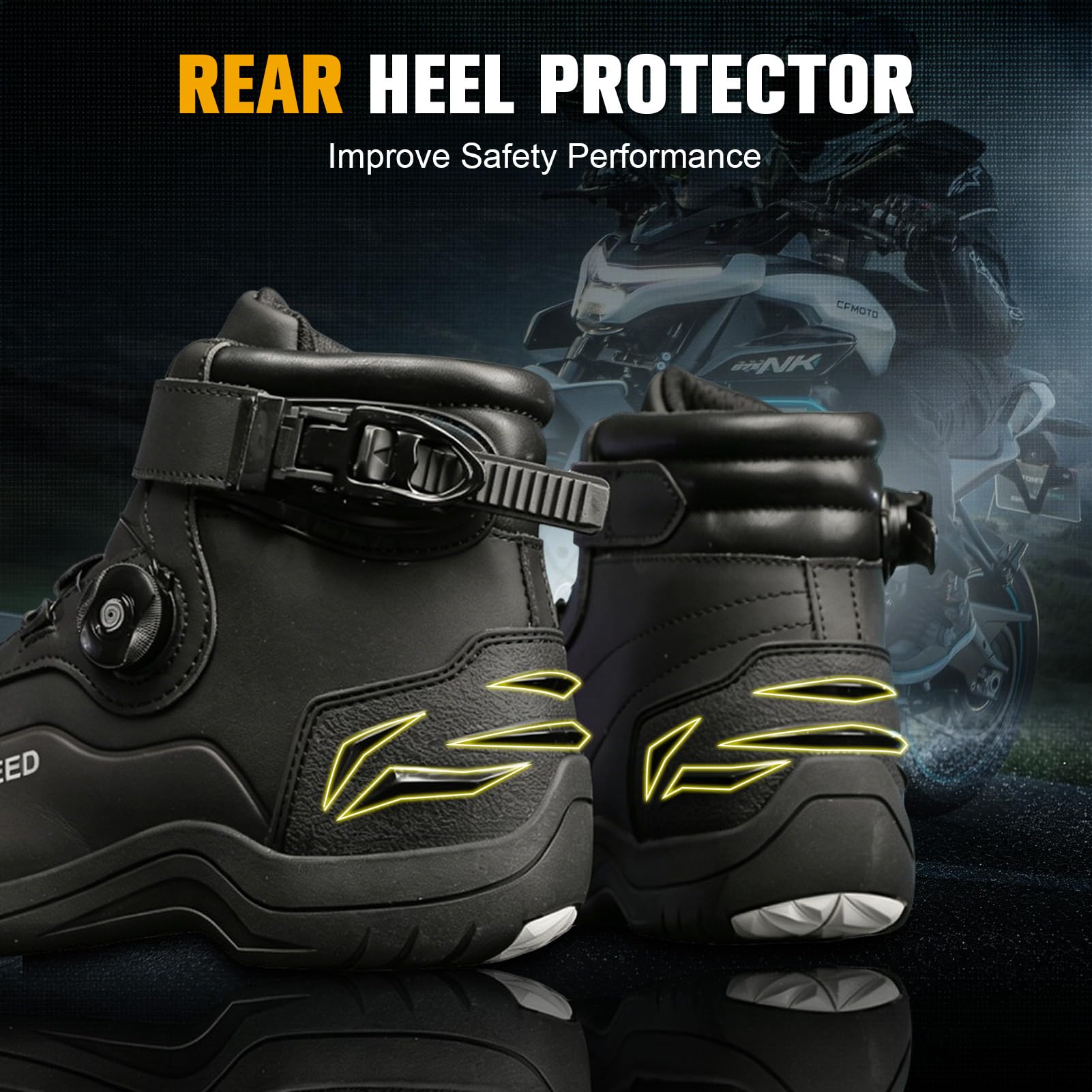 Scarpe da Moto, Scarpe da Moto Uomo Normativa CE, Stivali Motocross | con Sistema di Chiusura ATOP, Protezione Caviglia, Scarpe da Equitazione Stradale Rinforzate