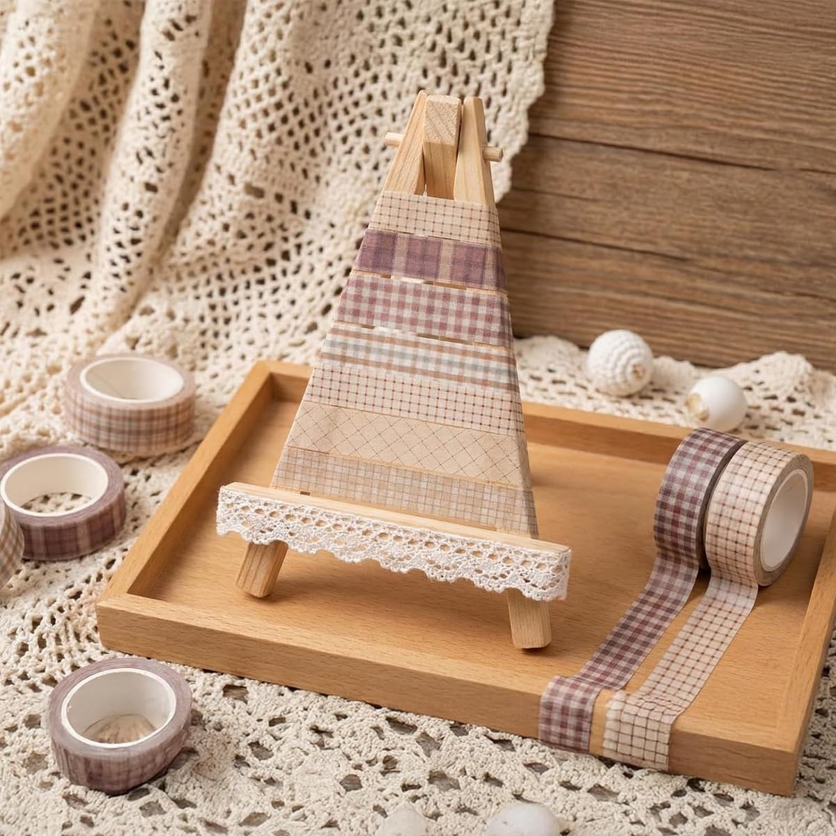 Vintage Plaid Washi Tape Set - 8 Rolls -5 Vintage Plaid Washi Tape Set - 8 Rolls -5