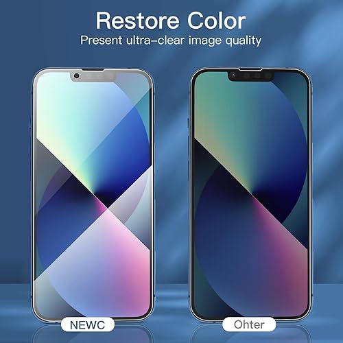 Miniatura 194 de NEW'C - Paquete de 3 protectores de pantalla para iPhone 14, iPhone 13, iPhone 13 Pro (6.1 pulgadas), protección mejorada de vidrio templado
