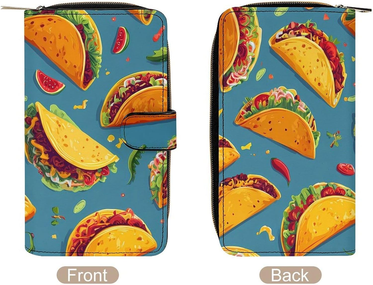 Mexico Taco1 Women's Long Wallets Leather Purse Fold Clutch Credit Card Holder