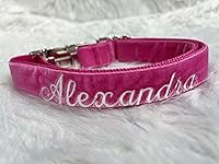 Vista 10 de Personalized Dog Collar Embroidered with Pet Name and Leash Option - Premium Velvet Custom Dog Collar for Boy & Girl Dogs, Small Medium Large Dogs