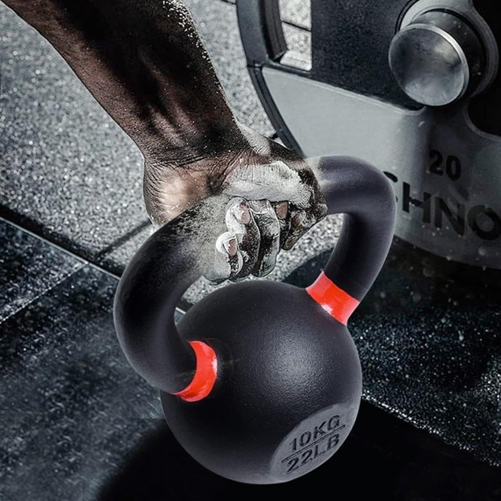 Kettlebell do treningu siłowego dla mężczyzn i kobiet, żeliwny Kettlebell z szerokim uchwytem do domowej siłowni i zestawu ciężarków do ćwiczeń (rozmiar: 10 kg)