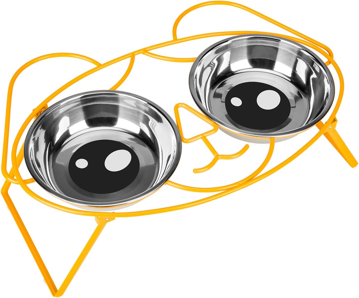 Elevated Dog Bowls,Cute Metal Raised Dog Food Bowl for Cat and Small Dog Come with 2 Stainless Steel Dog Bowls Set for Food and Water…