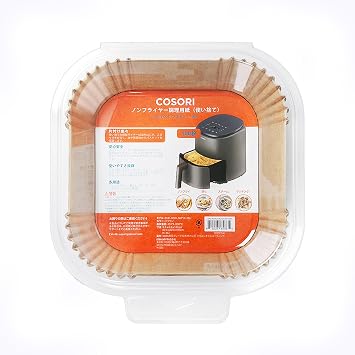 COSORI エアフライヤー用紙 内径16.5cm 100枚セット 3-6L適用 スクエア型 クッキングシート 敷紙 油紙 防水 耐油 230℃耐熱 の商品画像