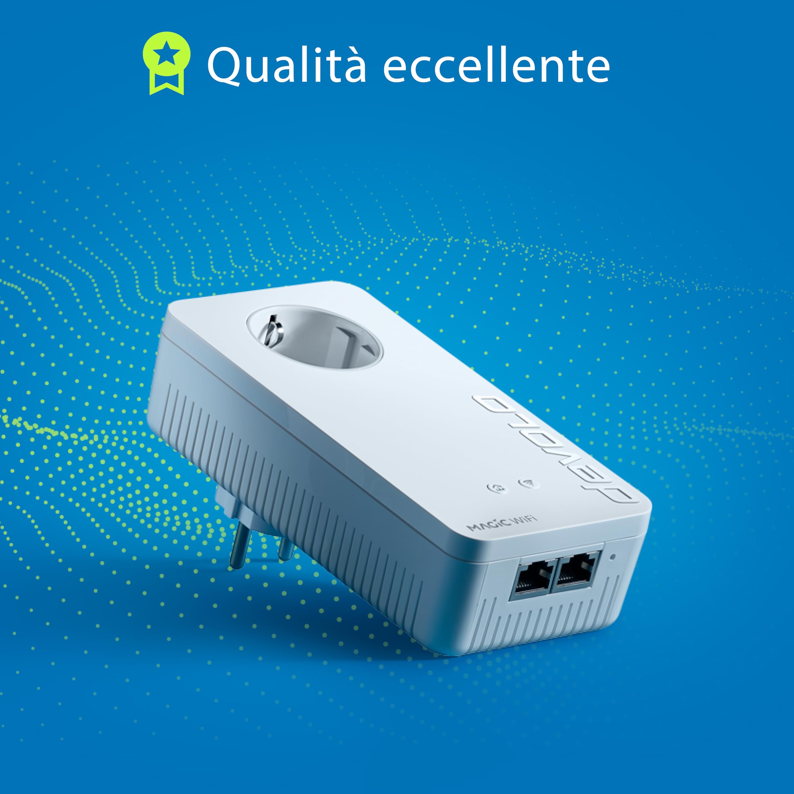 devolo Magic 2 WiFi 6 next Multiroom Kit, adattatore Wi-Fi Powerline, fino a 3.000 Mbps, presa Wi-Fi, 2 porte LAN Gigabit, bianco