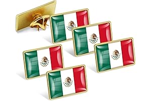 1" Patriotic Mexican MX Flag Lapel Pins - Bulk Pack of 6/12/50/100