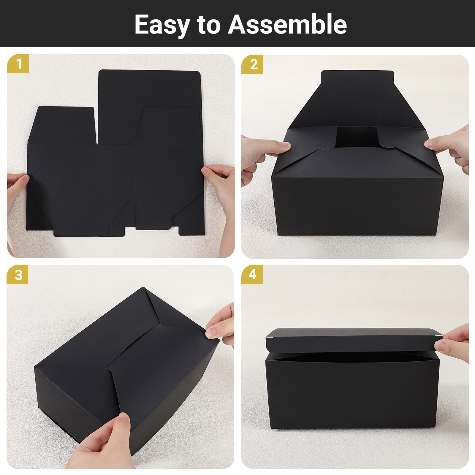 EUSOAR Confezione regalo nera, 20 scatole per proposte di damigella d'onore da 22,9 x 15,2 x 10,2 cm, con coperchio, facili da montare, in cartone, con nastro, per matrimoni, lauree, vacanze