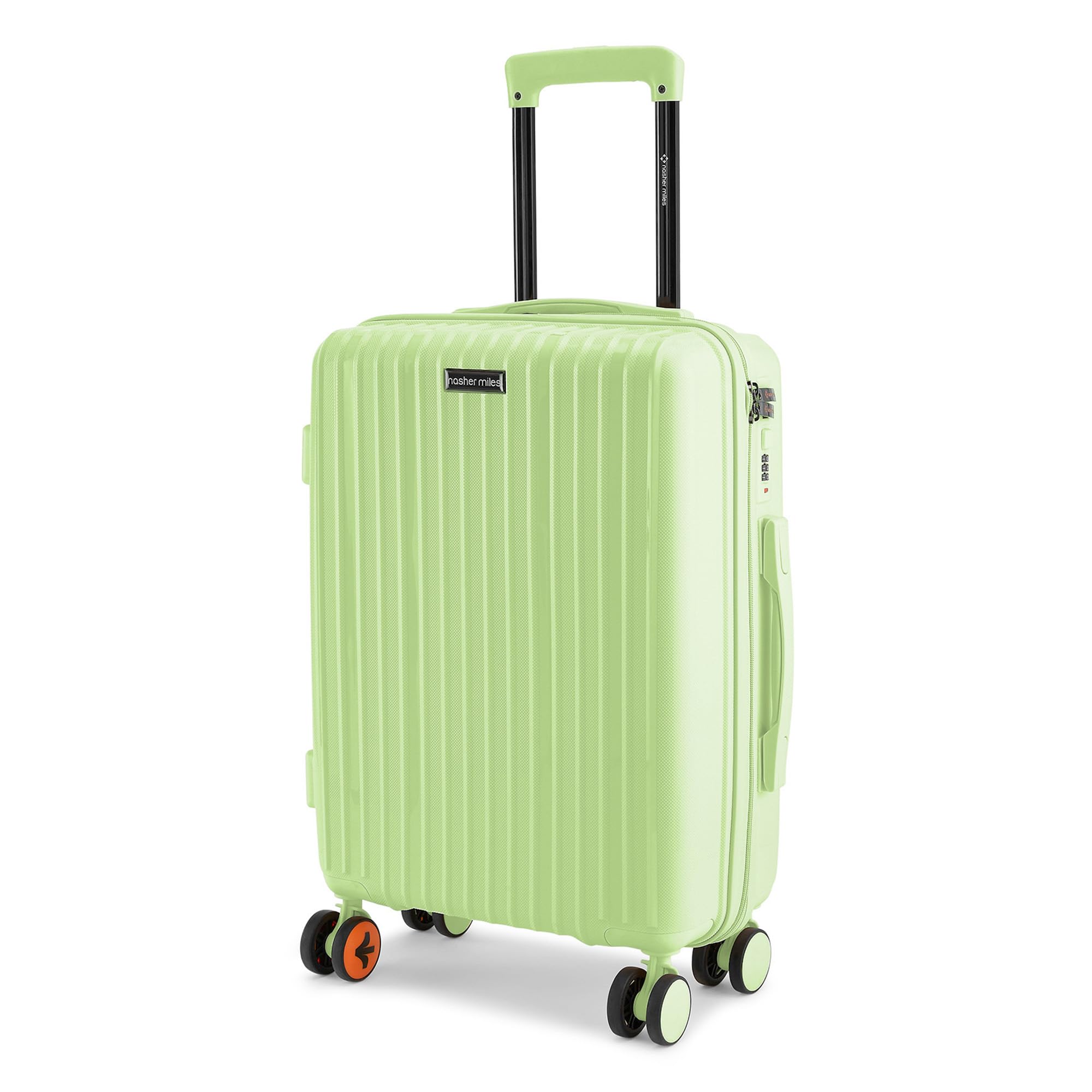 Pondicherry Hard-Sided Polypropylene Cabin Luggage 20 inch | 55cm | 8 Wheels Small Trolley Bag for Travel | Suitcase (Lime Yellow)