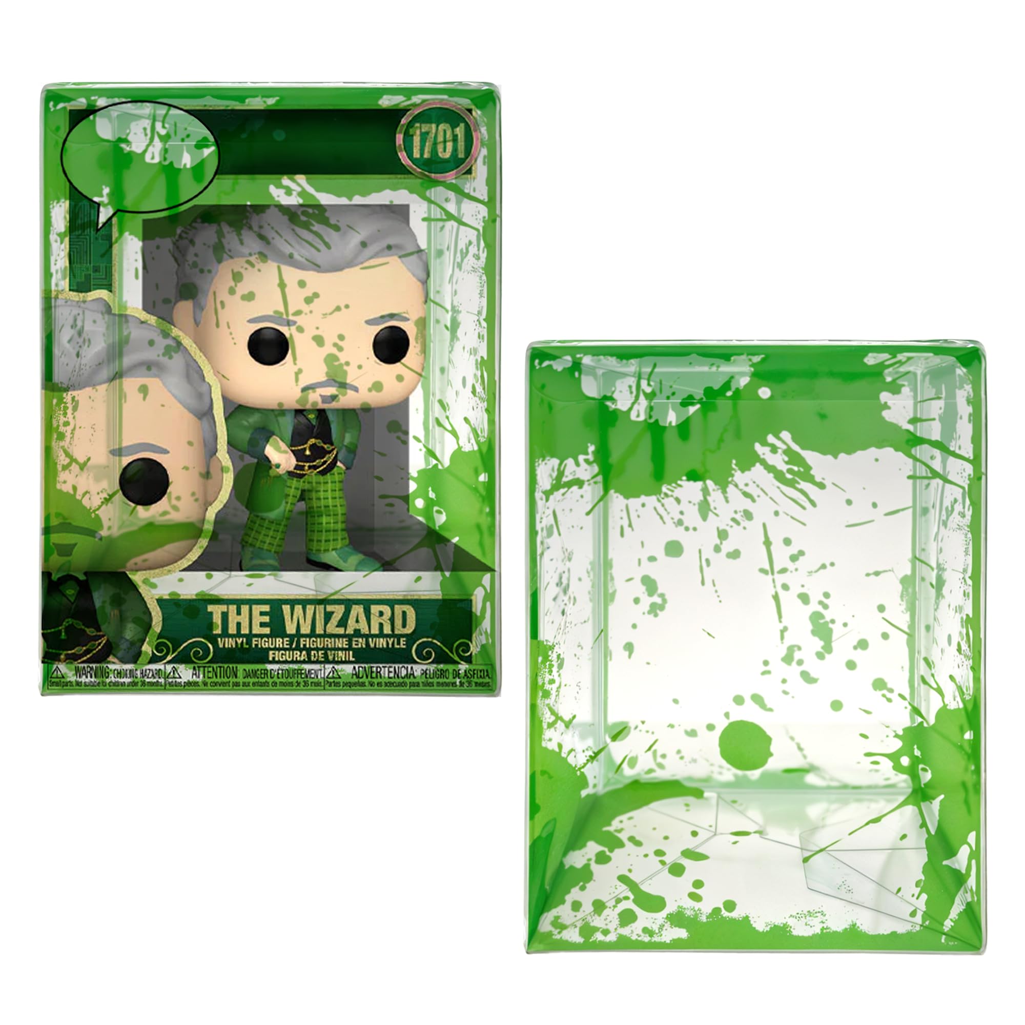 Green Splat - Custodia protettiva per figure in vinile da 10,4 cm, spessore 0,45 mm, in plastica PET senza acidi, con chiusura automatica, parte superiore D-Lock, confezione da 1-100 (100 pezzi)