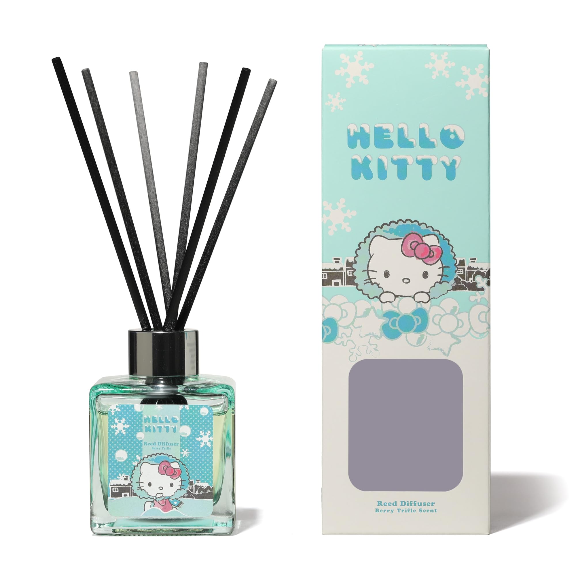 Hello Kitty Seasons 100ml Reed Diffuser Collection – Pumpkin Spiced Latte, Berry Trifle, Rose & Cherry Blossom, Tropical Pineapple (Berry Triffle)