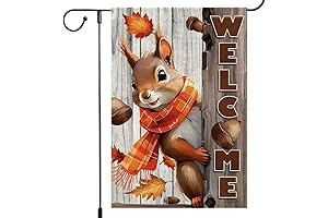 Welcome Garden Flag 12x18inch Squirrel Fall Autumn Garden Flags