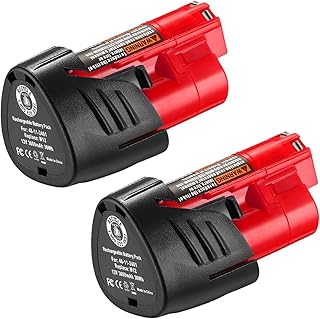 Dutyone 2 Pack 3000mAh Replacement Battery for Milwaukee M12 12V 48-11-2411 48-11-2420 48-11-2401 48-11-2402 48-11-2401 12 Volt Cordless Tools Lithium Batteries