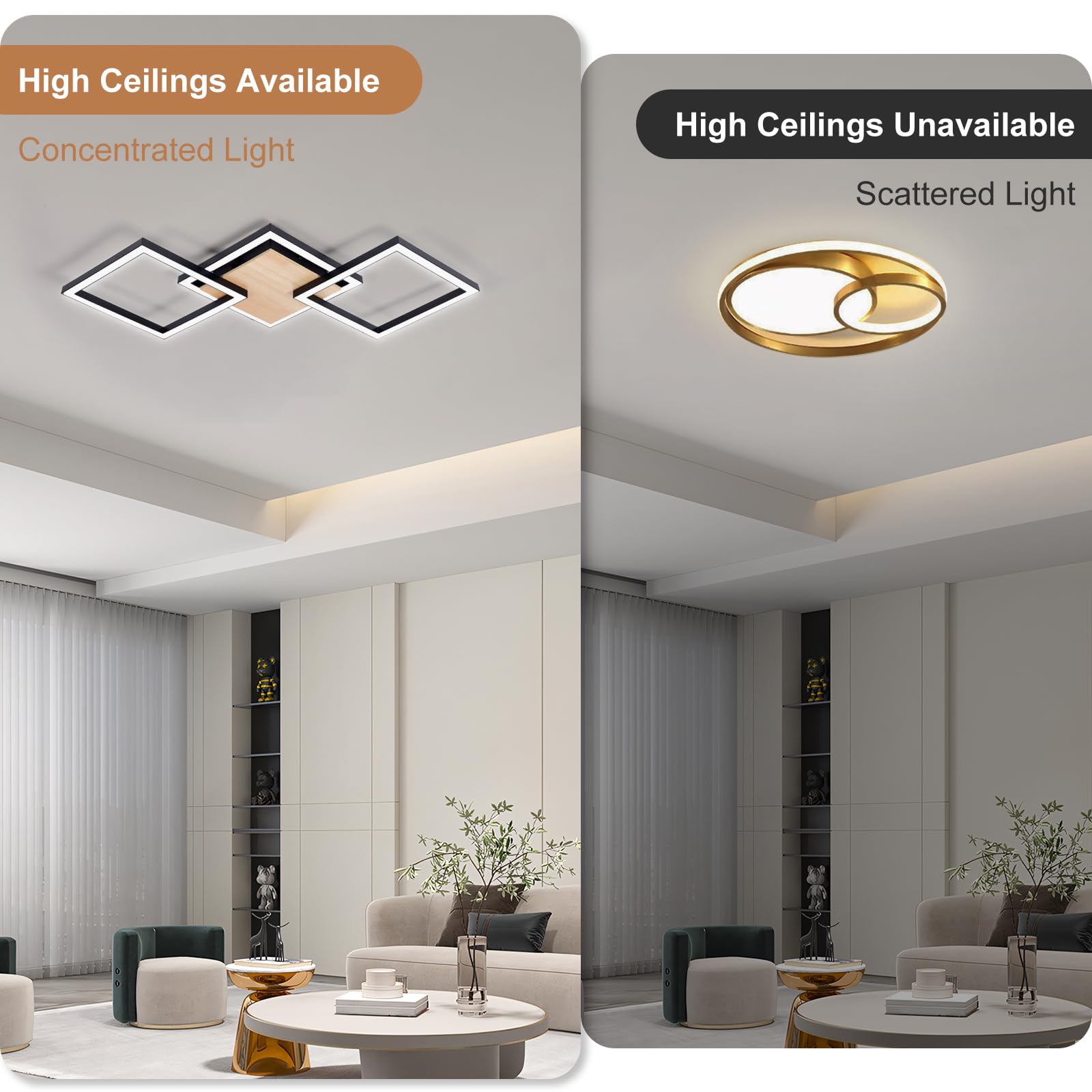 BrightFly LED Lights for Bedroom Modern LED Ceiling Design Square Ceiling Light - Image 4