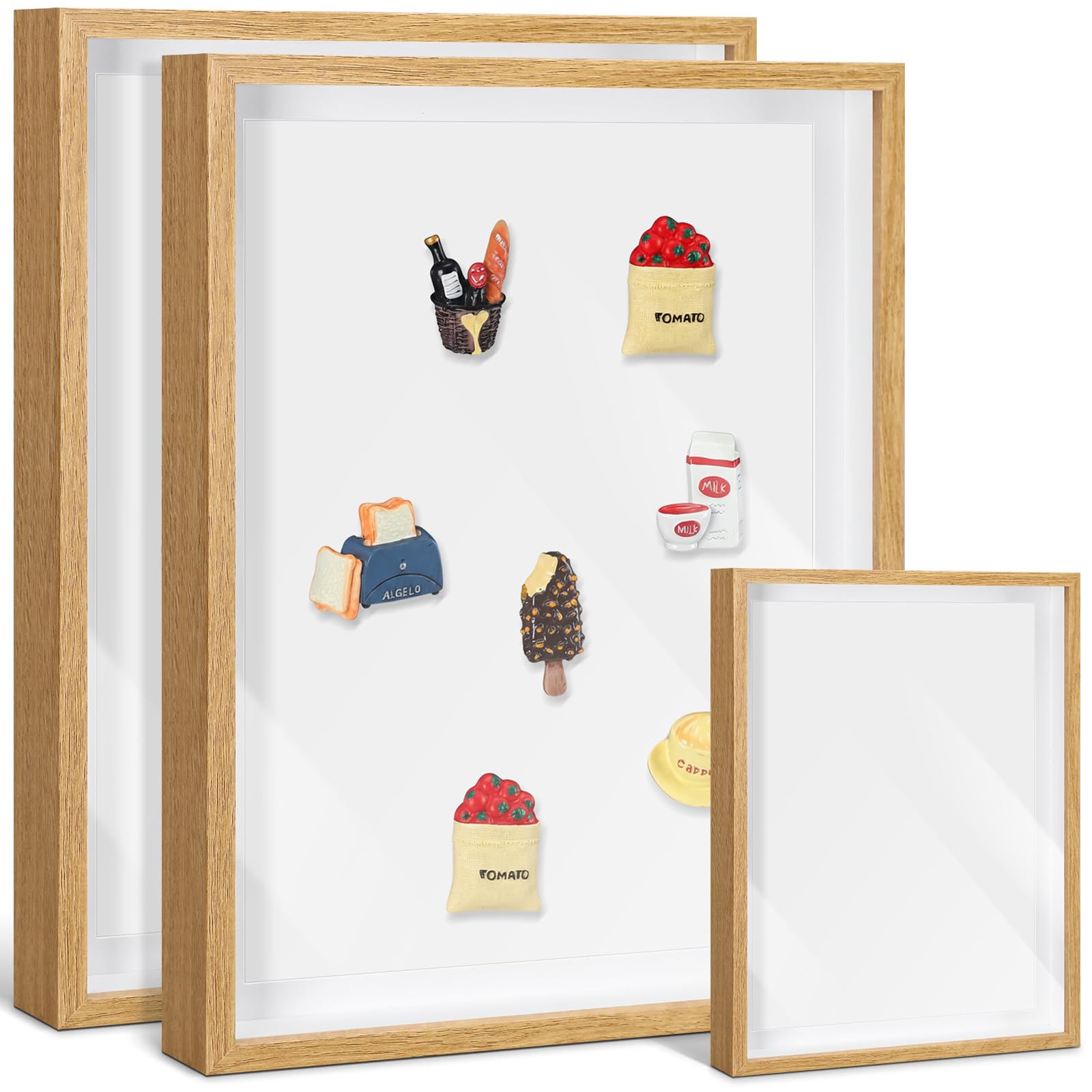 Vicenpal 2Pcs large Magnet Display Board 16x12 Magnetic Board,Light Brown