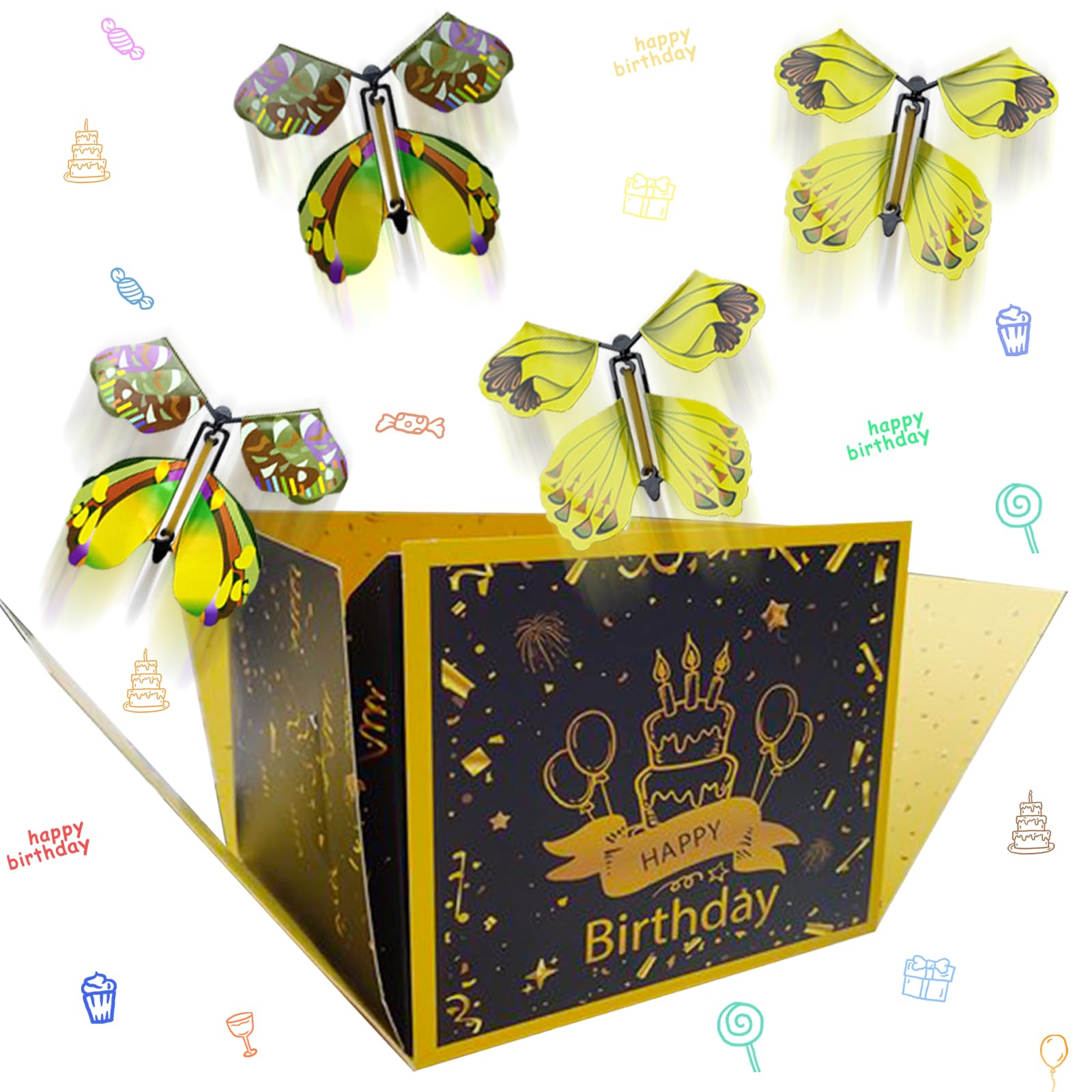 Flying Butterfly Surprise Box Exploding Gifts Box with Butterflies, DIY Butterfly Pop Up Box for Birthday, Mothers Day, Wedding, Christmas, Valentine's Day