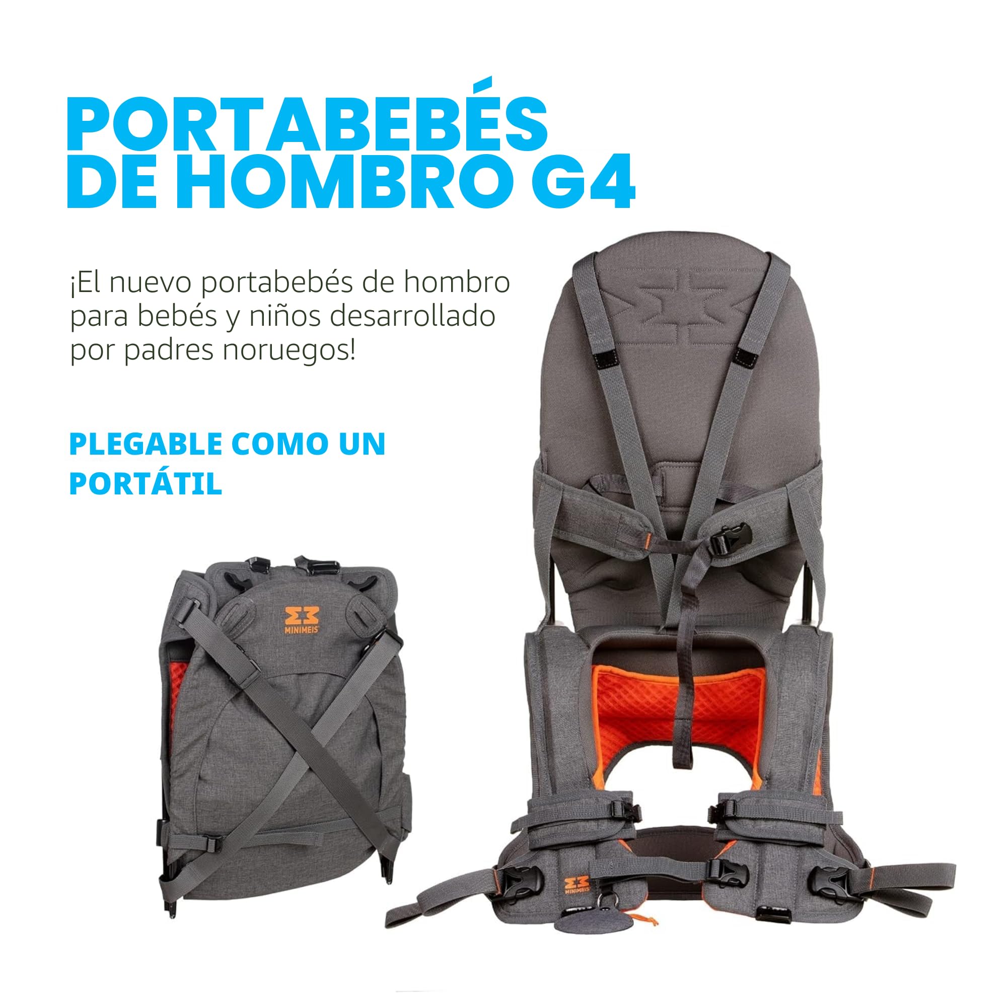 MINIMEIS G4 - Soporte de hombro, gris/naranja