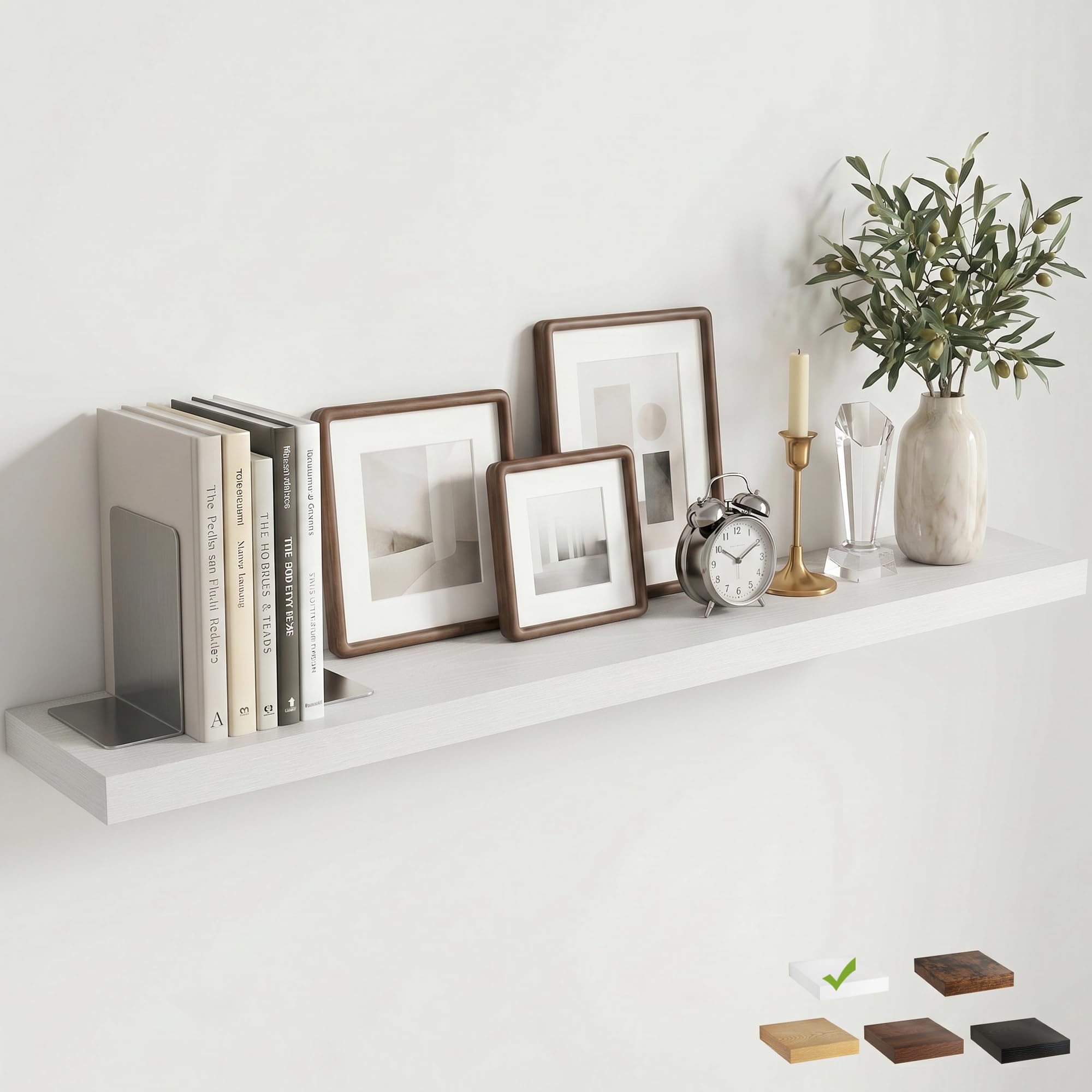 Marsmiles 120cm Floating Shelves, Wall Shelf, Bookshelf, White, 1Pcs