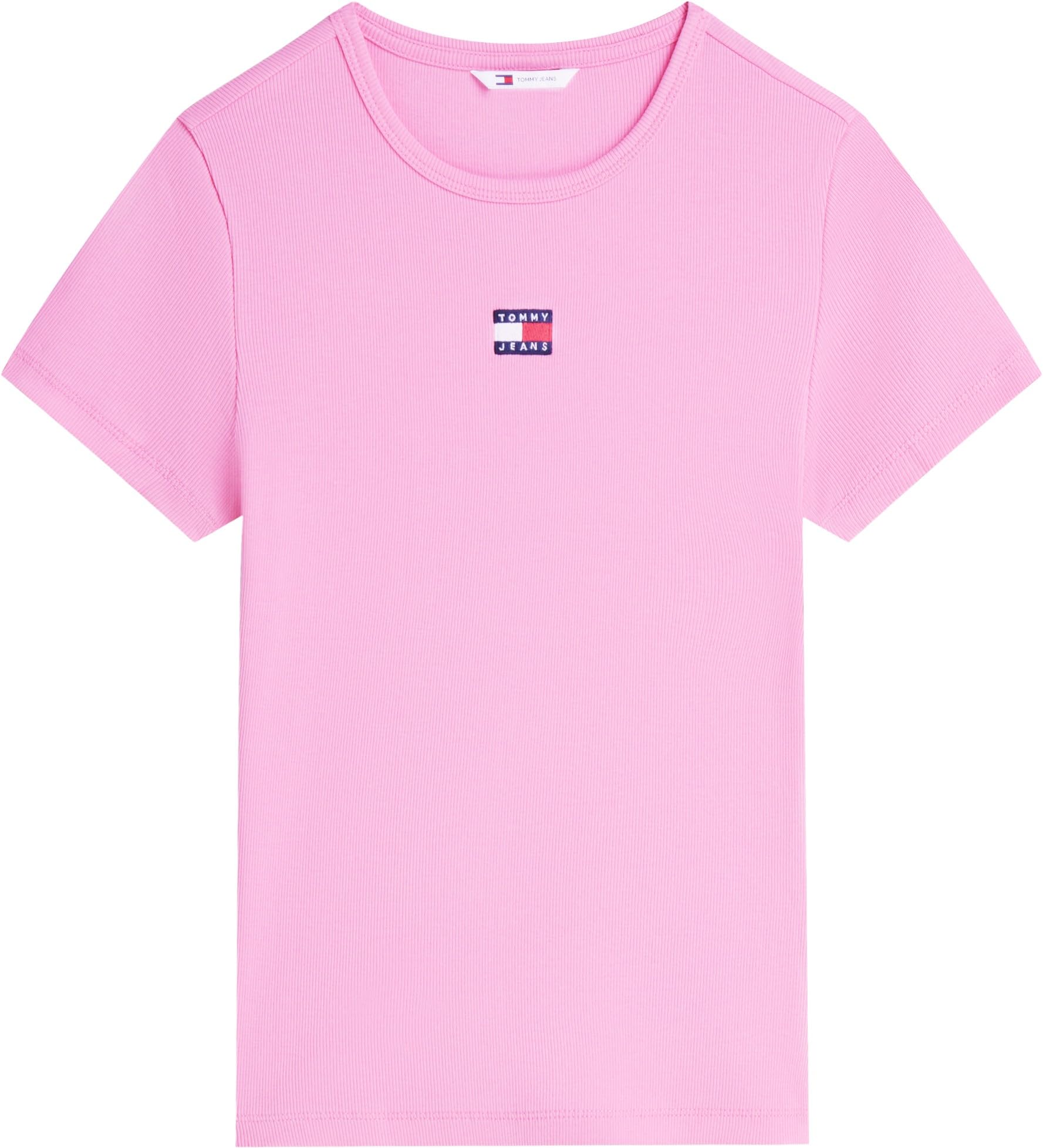 Tommy Jeans Damen Tjw Slim Badge Rib Tee Dw0dw17881 S/S T-Shirt