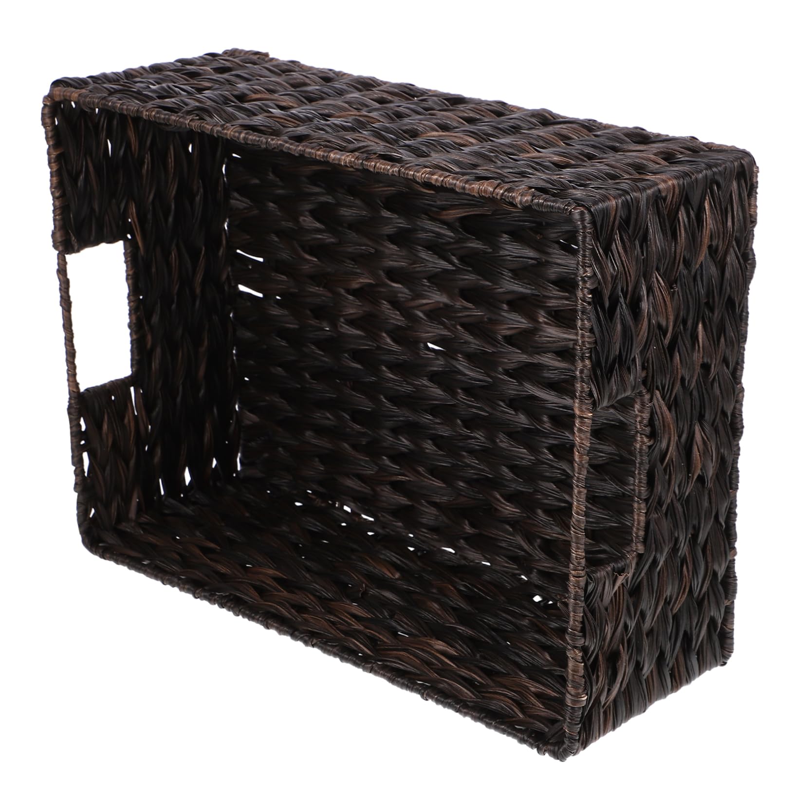 Panier en rotin noir contre le désordre boîte pratique de chambre