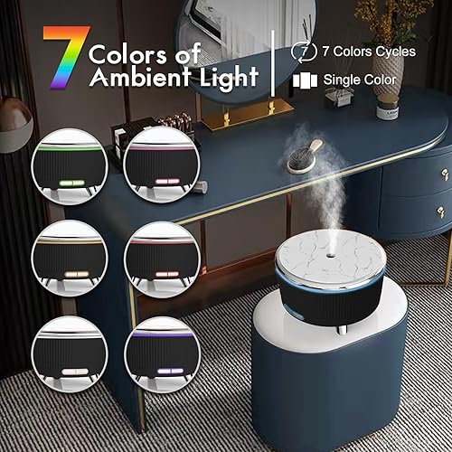 Miniatura 2 de Difusores para aceites esenciales para habitación grande, difusor de aromaterapia de 16.9 fl oz, humidificador de niebla fría con control remoto, 7