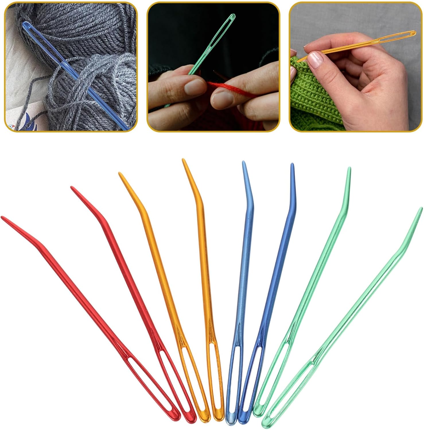 TOPPERFUN 24pcs Large-Eye Blunt Needles Multi-Function Yarn and Sewing Needles for Easy Crafting Knitting and Crocheting Projects Blunt Tapestry for Hand-Made Items