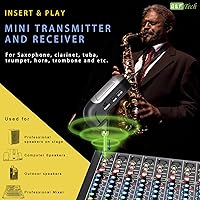 Vista 3 de Saxofón inalámbrico instrumento musical recogida, micrófono profesional instrumento inalámbrico UHF Pickup Mic receptor y sistema transmisor, clip