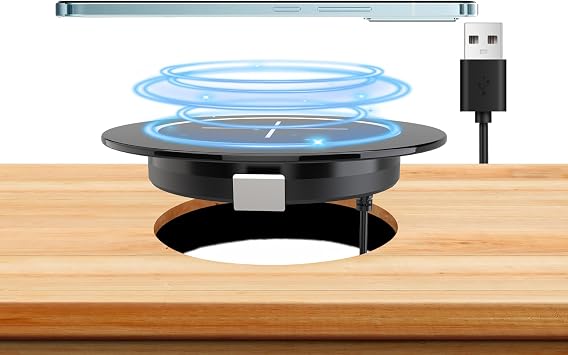 Magnetic Wireless Charging Station for Apple Series, Desk Wireless Charger Fast Charging Pad Furniture Desktop Nightstand, for iPhone 17/16/15/14/13/12 Pro/Max//Plus, AirPods 3/2/Pro 2/ProBlack