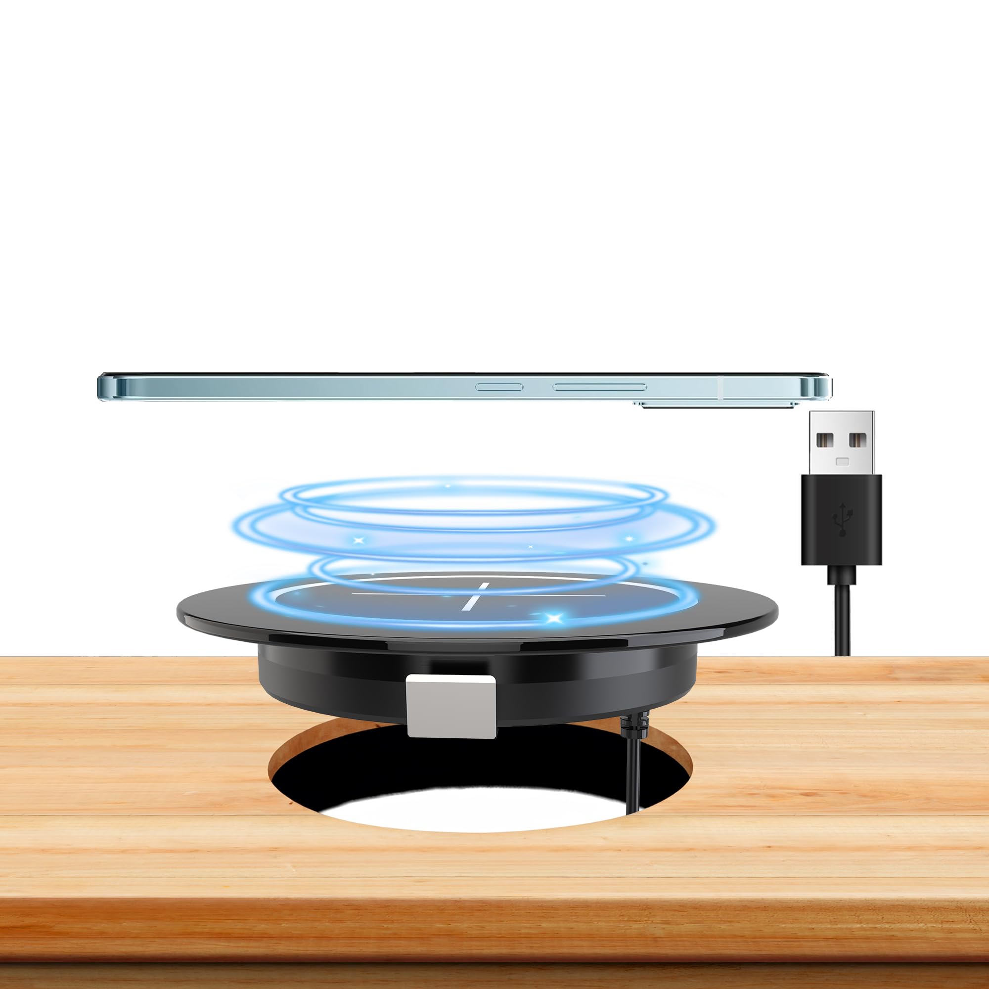 Magnetic Wireless Charging Station for Apple Series, Desk Wireless Charger Fast Charging Pad Furniture Desktop Nightstand, for iPhone 16/15/14/13/12 Pro/Max//Plus, AirPods 3/2/Pro 2/Pro(Black)