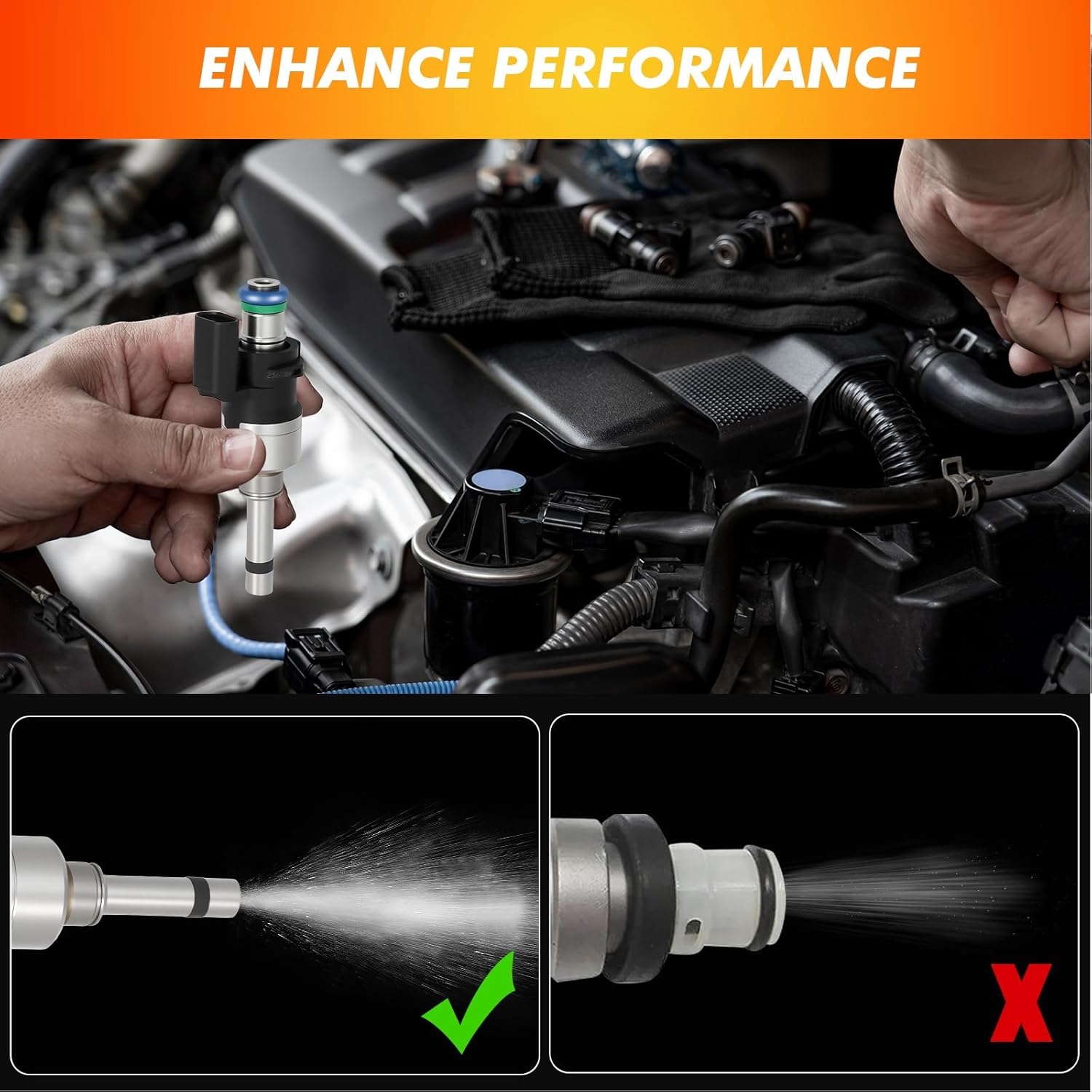 2014-2020 Fuel Injector Fit for Ford 2017-2019 Escape 1.5L L4, 2014-2020 Fusion 1.5L L4, Replaces DS7Z-9F593-DA FJ1235 DS7Z-9F593-A