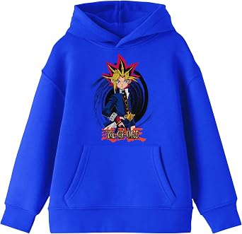 Bioworld Yugi-Gi-Oh Yugi & Logo Long Sleeve Blue Youth Sweatshirt