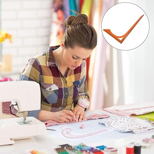 Miniatura 7 de Wakauto Regla de costura de plástico L - Regla de forma cuadrada Curva Medida de costura Profesional Tailor Craft Tool Detalles de línea claramente