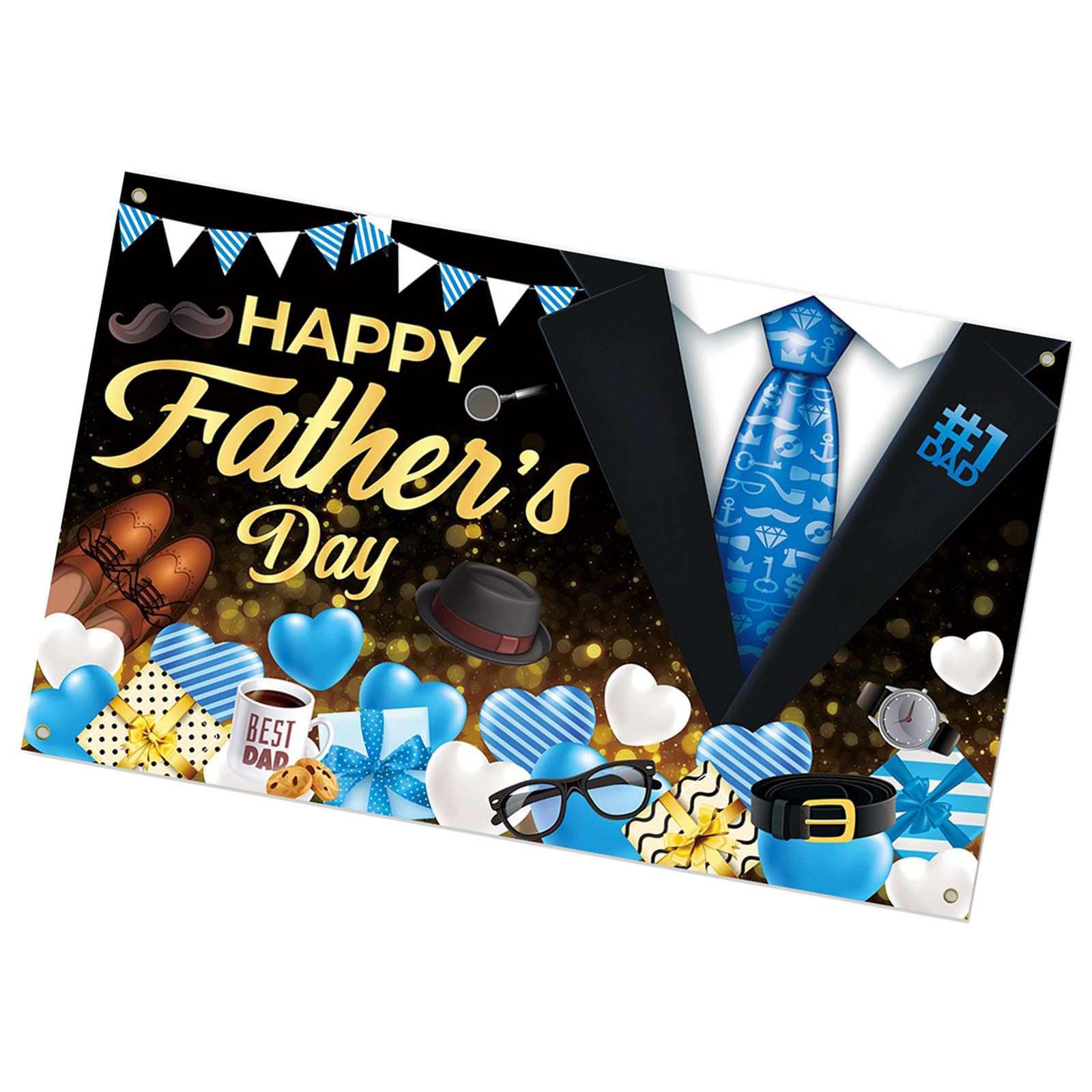 Hredyqw Father's Day Party Decoration Set Colorful Paper Large Backdrop Banners For Home Offices And School Celebration