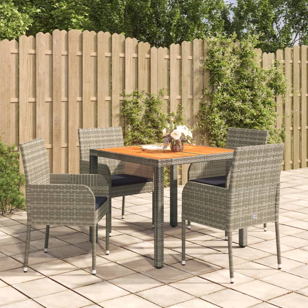 Salon de jardin INLIFE en résine tressée haut de gamme et coussins gris design 3185018