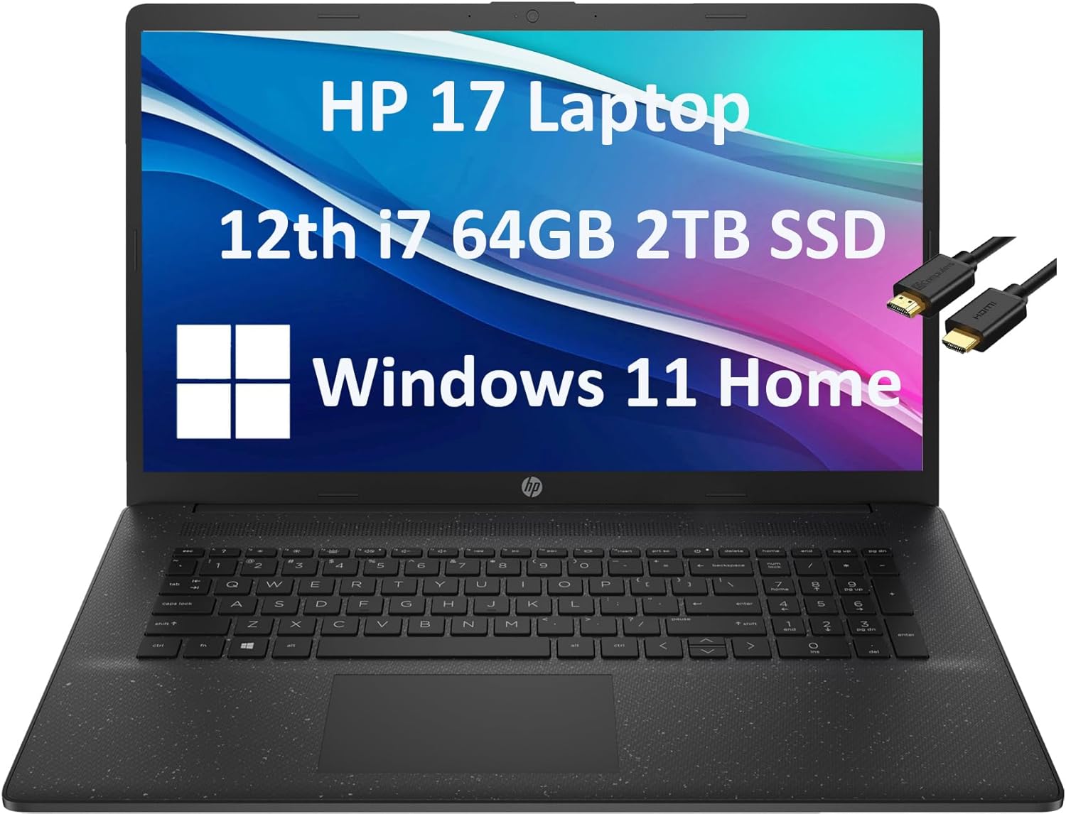 HP 17 Laptop (17.3″ FHD Anti-Glare, Intel 12th Gen 10-Core i7-1255U, 64GB RAM, 2TB SSD) Home & Business Laptop, Long Battery Life, Numpad, Fast Charge, Webcam, Wi-Fi, IST Cable, Win 11 Home, Black HP 17 Laptop (17.3″ FHD Anti-Glare, Intel 12th Gen 10-Core i7-1255U, 64GB RAM, 2TB SSD) Home & Business Laptop, Long Battery Life, Numpad, Fast Charge, Webcam, Wi-Fi, IST Cable, Win 11 Home, Black