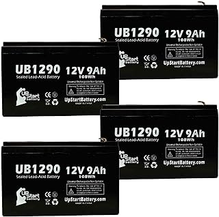 4X Pack - APC Smart-UPS 1000VA RM 2U SU1000RM2U Battery - Replacement UB1290 Universal Sealed Lead Acid Battery (12V, 9Ah, 9000mAh, F1 Terminal, AGM, SLA) - Includes 8 F1 to F2 Terminal Adapters