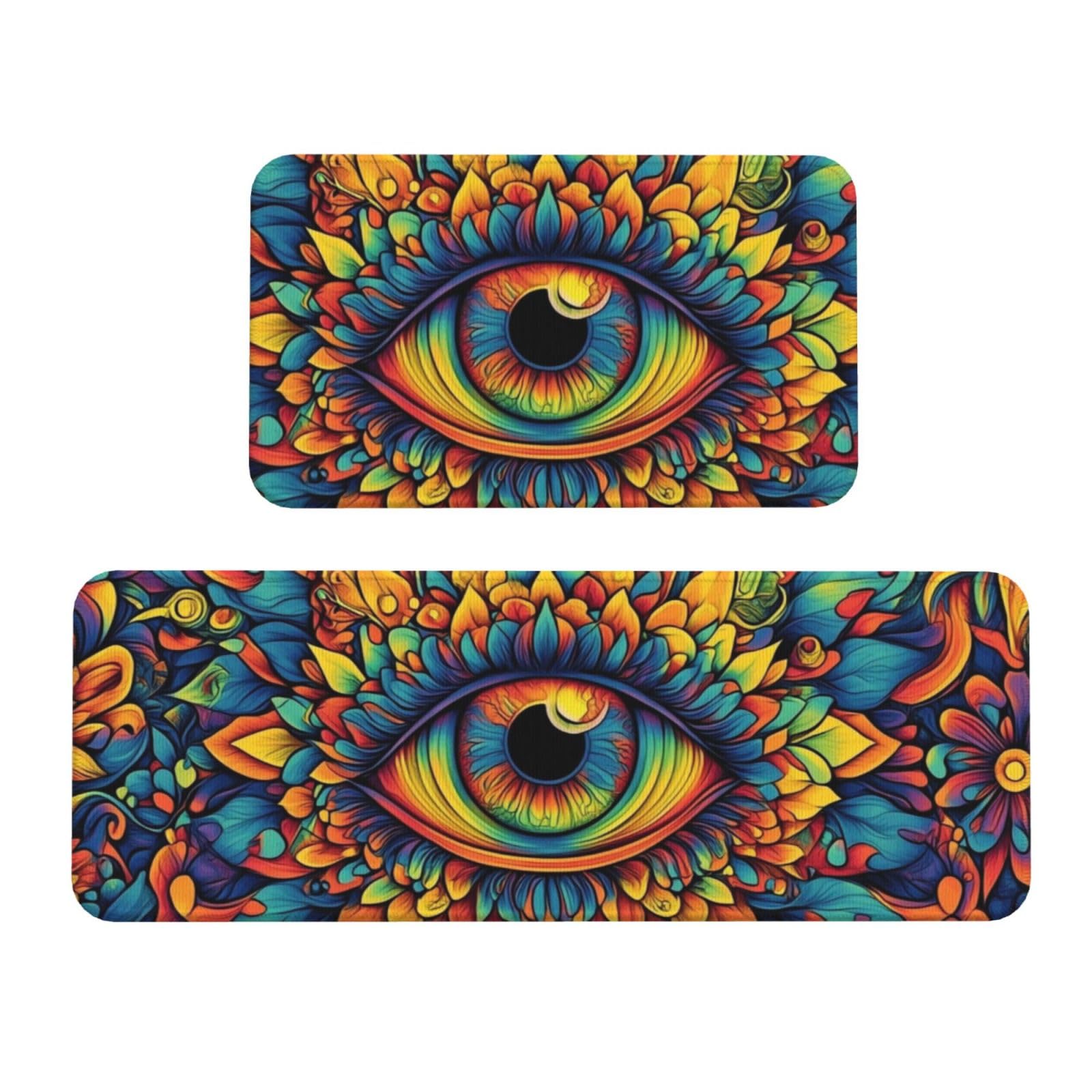 Tapetes de cocina cómodos Mystical Spiritual Eye con base antideslizantes para el hogar