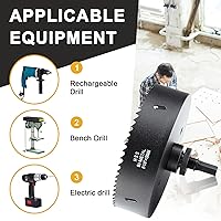 Vista 179 de Sierra perforadora de 4 1/8 pulgadas (4.134 in) para madera y plástico, broca de núcleo de cortador de agujeros bimetálico HSS para paneles de yeso