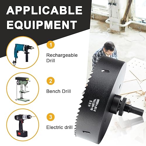 Vista 190 de Sierra perforadora de 2 3/4" (70 mm) para madera y plástico, broca de núcleo de cortador de agujeros bimetálico HSS para paneles de yeso, tableros