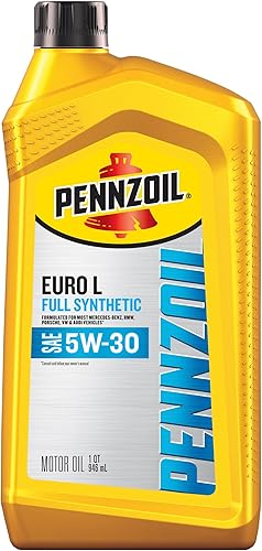 Pennzoil Platinum Euro L - Aceite de motor sintético completo 5W-30, 1 cuarto de galón