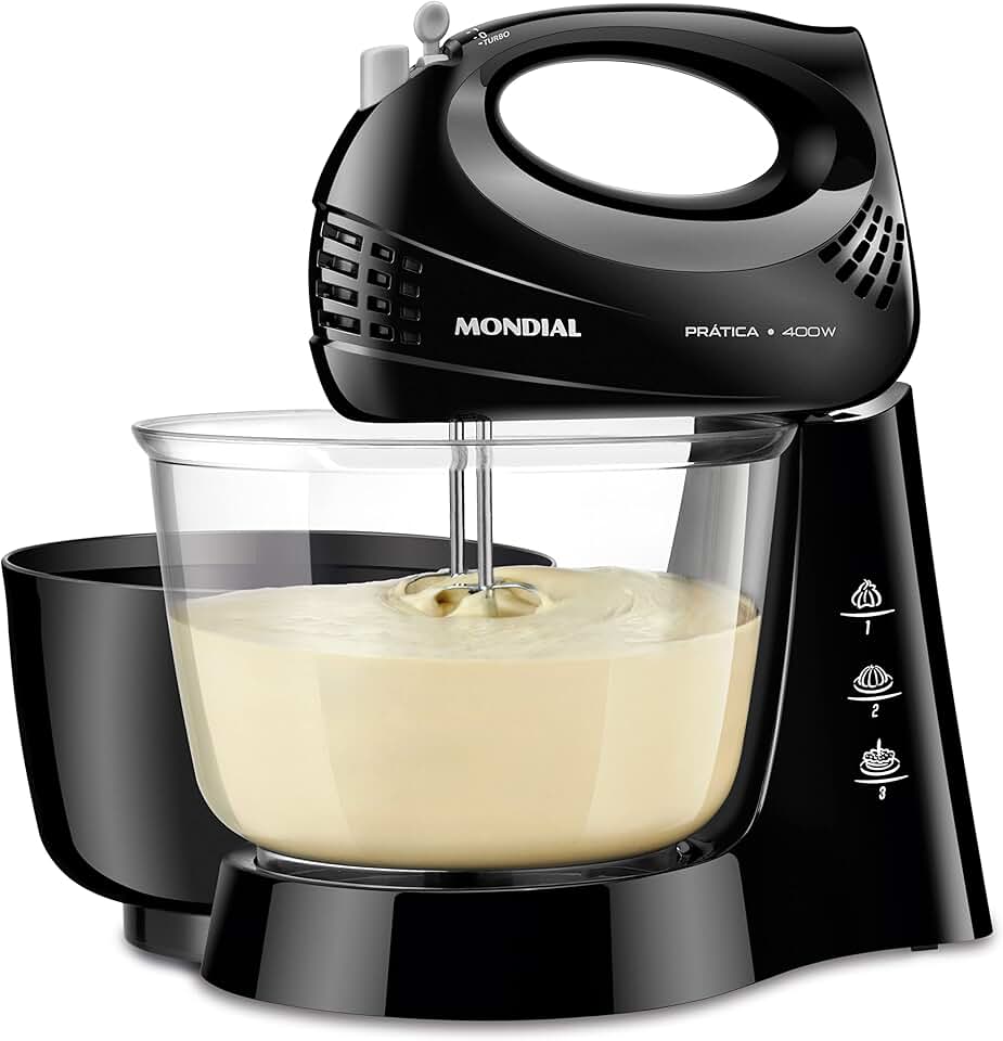 MONDIAL Batedeira Prática Due, Preto, 400W, 110V - B-45-B