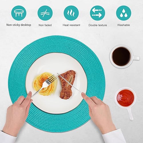 Miniatura 3 de Homcomoda Juego de 6 manteles individuales lavables para mesa de comedor, resistentes al calor, manteles individuales para mesa de cocina