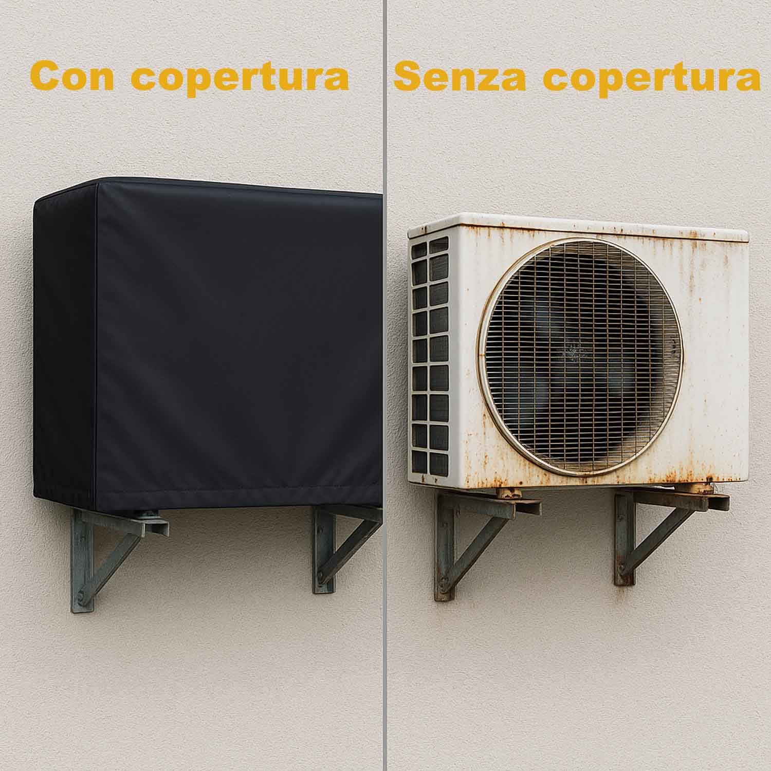 Housse de Climatiseur Extérieur Noire, Couvercle de Climatiseur en Tissu Oxford 420D Imperméable Anti-poussière Antineige, Protection Solaire Universelle 96*40*70cm