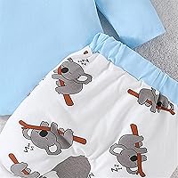 Vista 3 de Conjunto de body para bebé niña, traje para niños, algodón suave, cálido, cuello redondo, manga larga, cuello redondo, falda de koala de dibujos