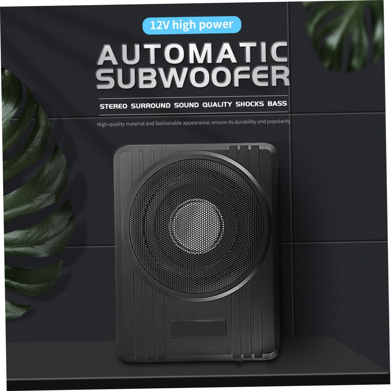600w 8-inch Aluminum Alloy Auto Under Seat Subwoofer Speaker, High Power Amplifier Car Bass Speaker for Vehicle Audio System