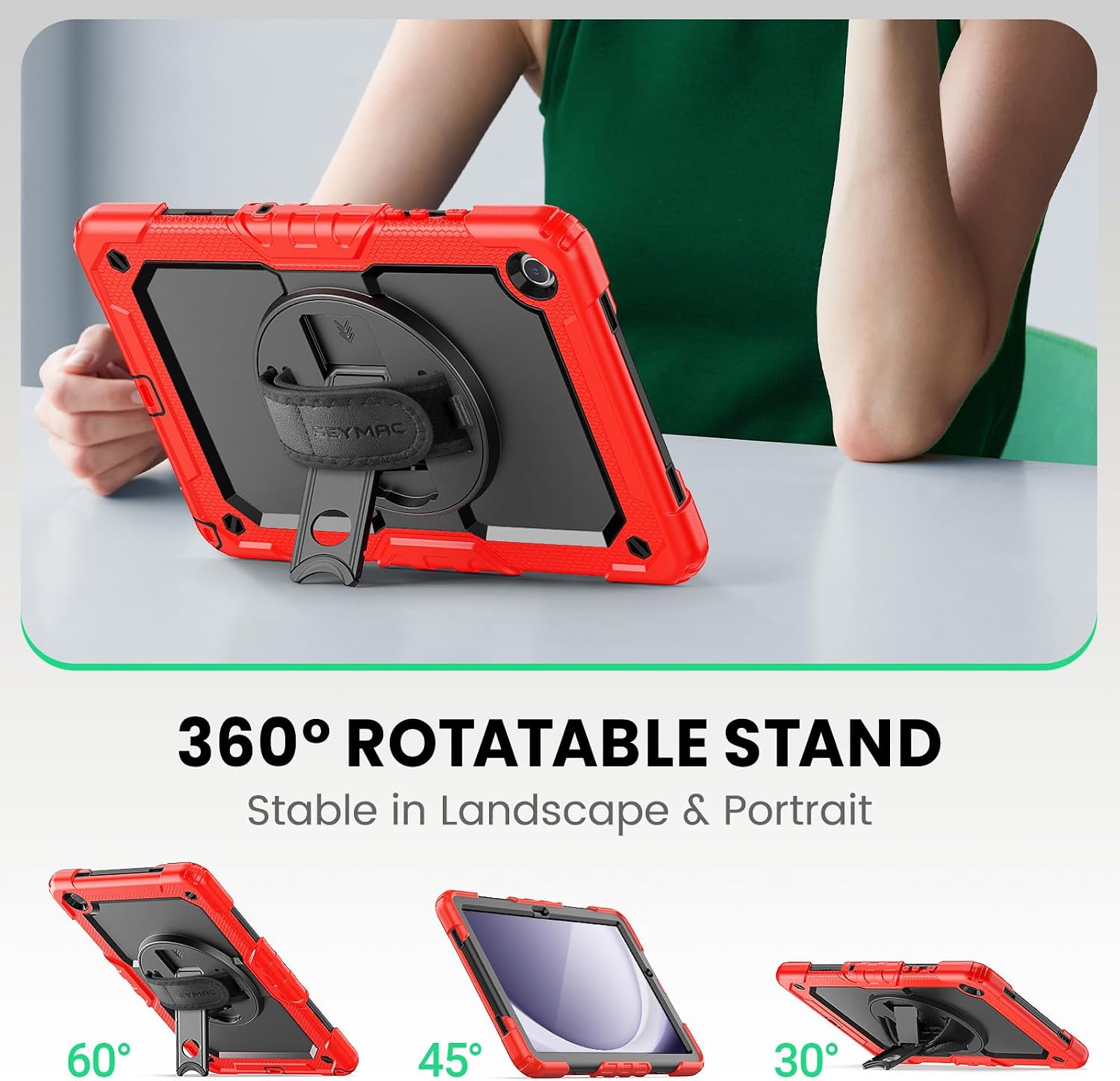 SEYMAC Case for Samsung Galaxy Tab A11+/A9+ Plus 11", Red image 4