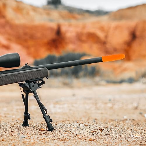 Miniatura 7 de Aolamegs Cubierta para bozal de rifle, cubierta de barril de rifle de látex flexible naranja, accesorios perfectos de mantenimiento de pistola para