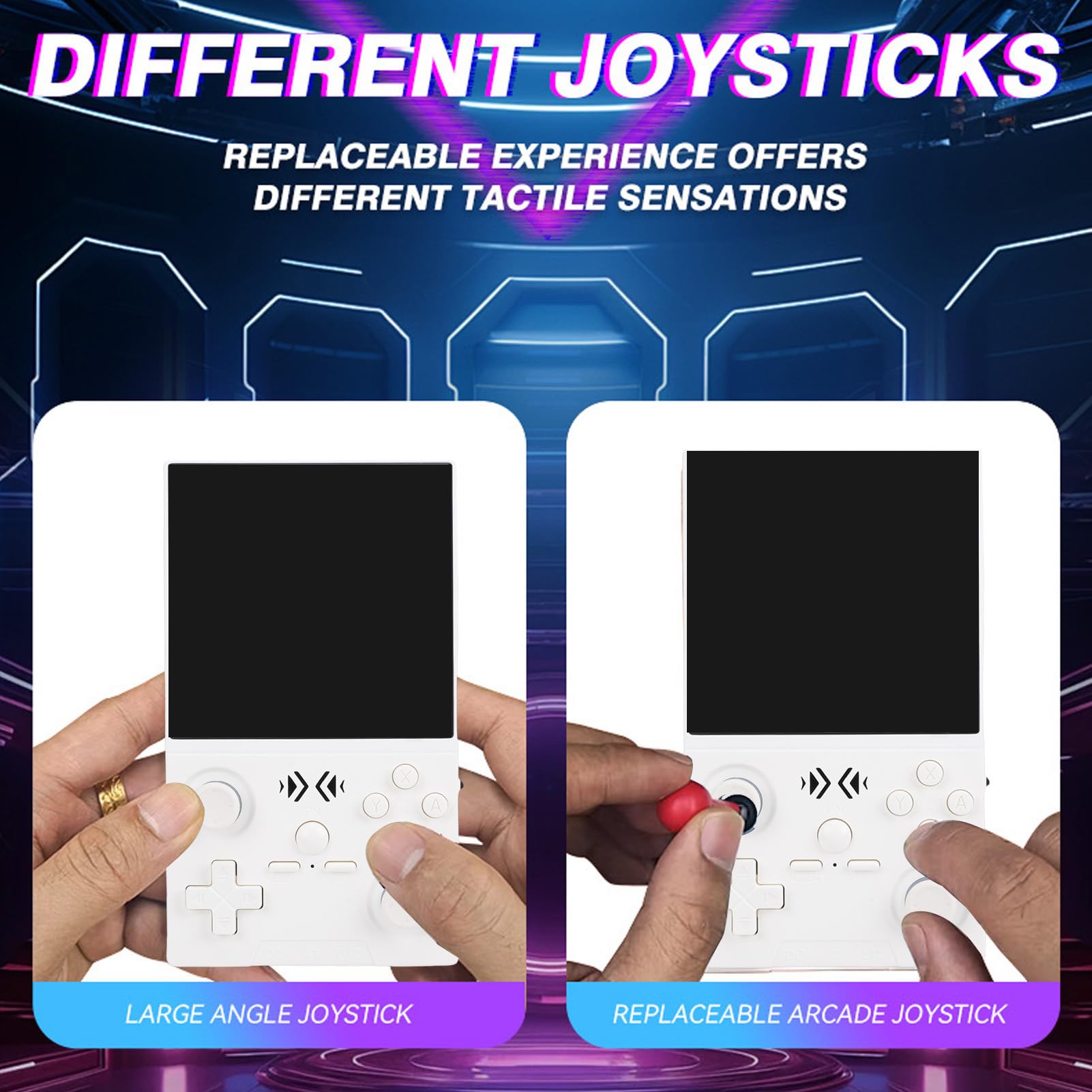 Drfeify Console di Gioco Portatile retrò con Schermo Ad Alta Definizione per Console Ricaricabile WiFi Open Source per Appassionati di Giochi (WHITE)